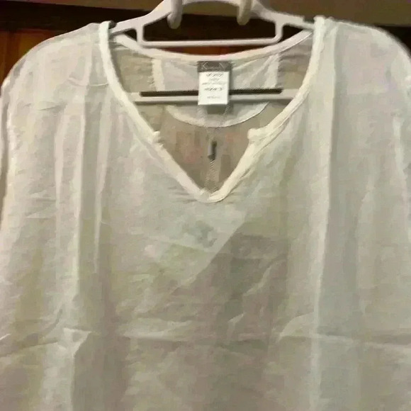 Kristense Du Nord Blouse/Coverup Size-3 Sheer Fabric In White NWT - Picture 9 of 9